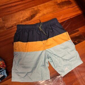 Rokka & Rolla (Target) Men's 8" Swim Trunks (Medium), Navy Mustard design